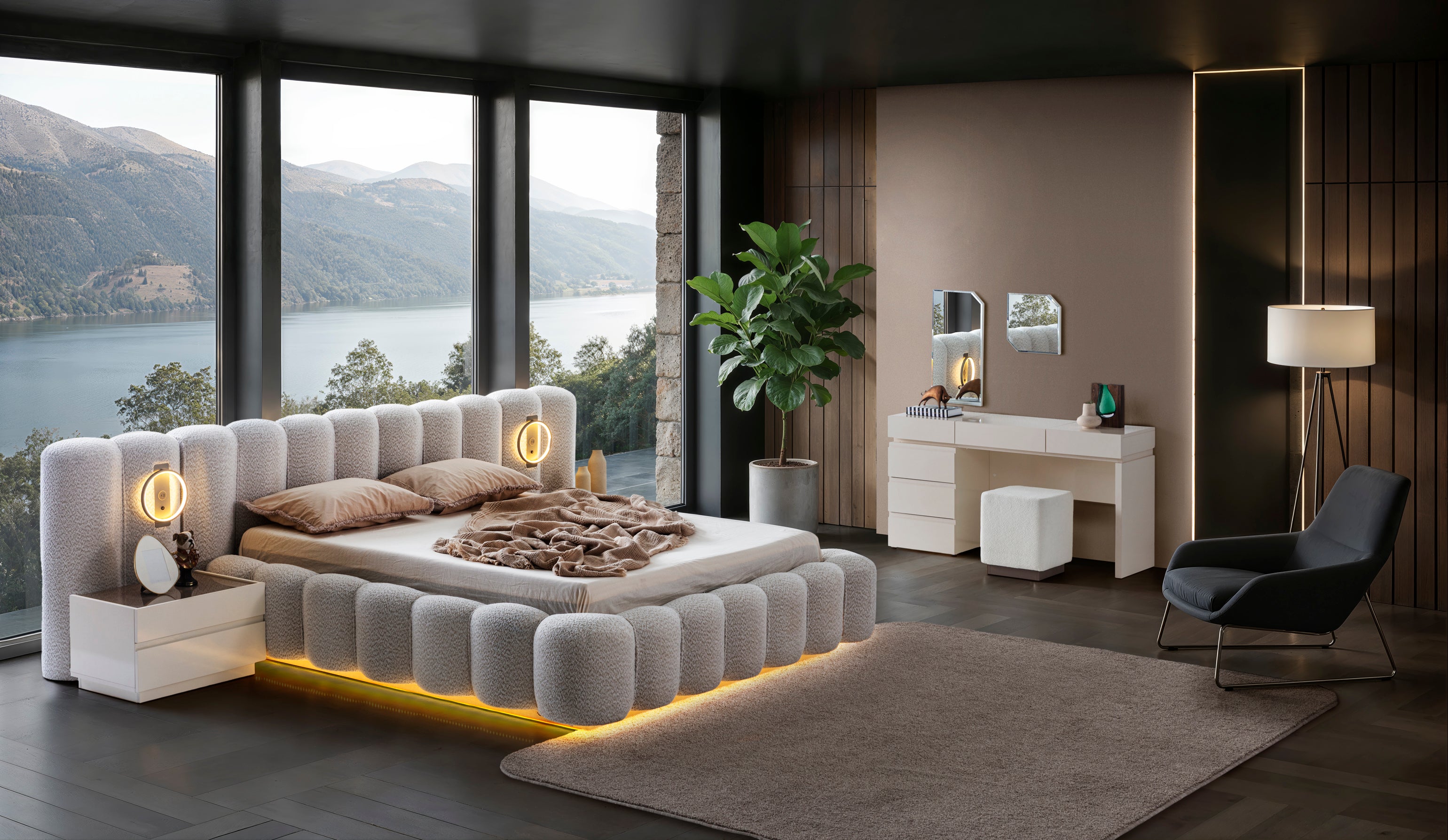 İmperial Shiny Karyolalı Bronz Set