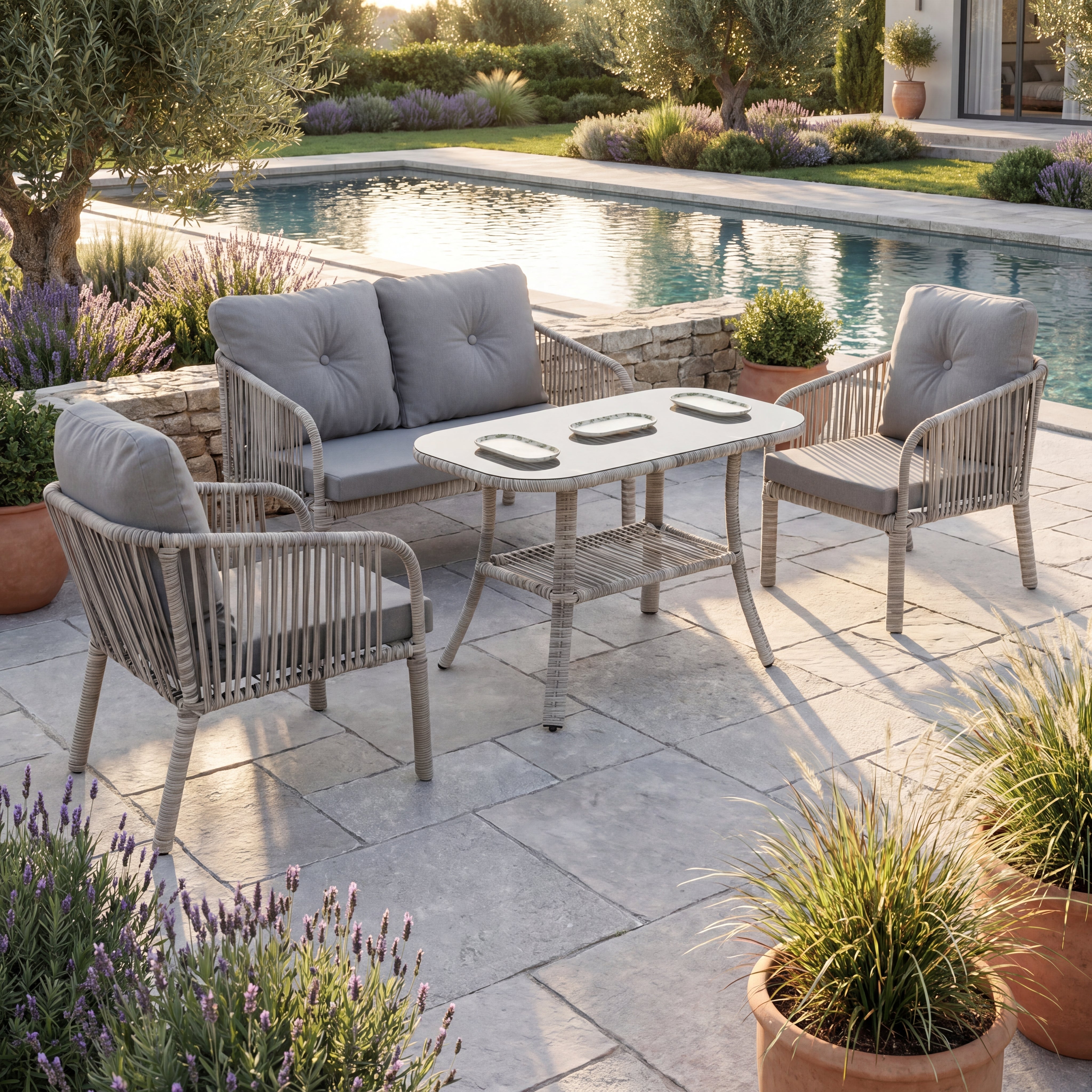 Artemis İkili Bahçe ve Balkon Koltuk Takımı (2+1+1+Sehpa)