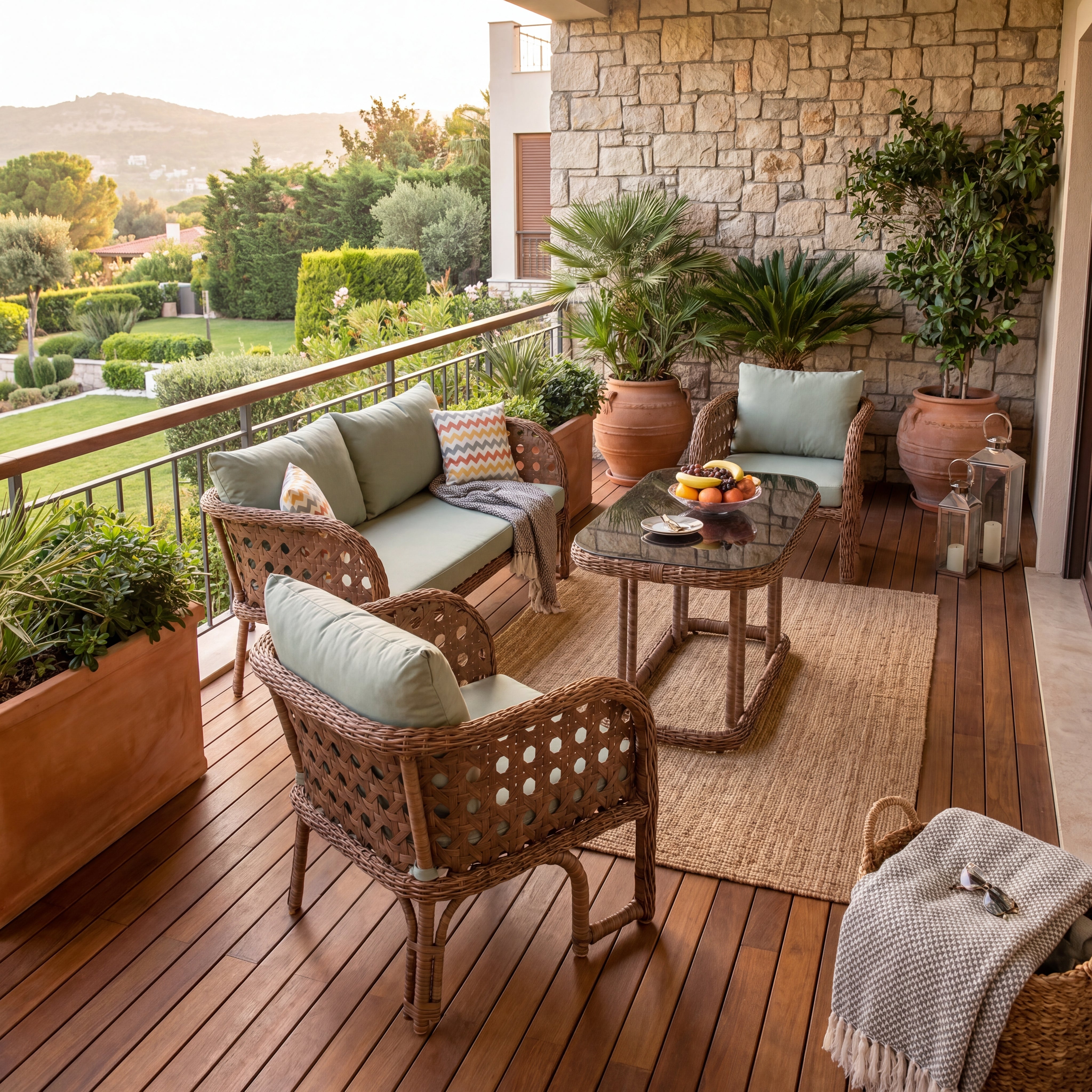 Perge Bahçe ve Balkon Koltuk Takımı (3+1+1+Sehpa)